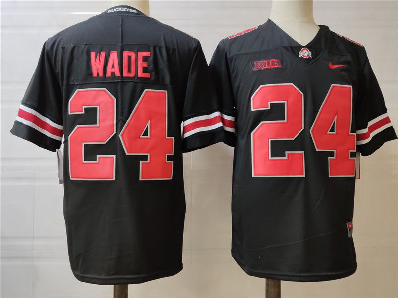 Men Ohio State Buckeyes #24 Wade Black Nike 2025 NCAA Jersey